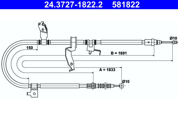 BOSCH 1987482174 Parking Brake Cable Pull