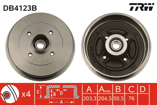 TRW MOTO DB4123B Brake Drum