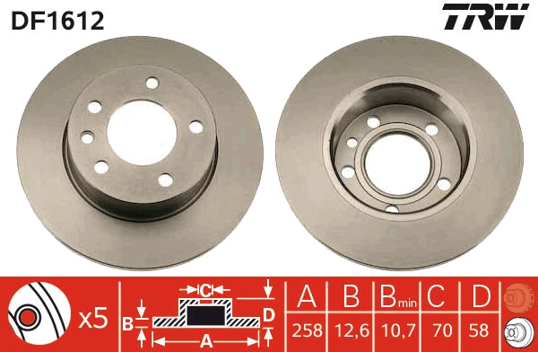 TRW MOTO DF1612 Brake Disc