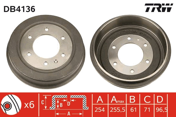 TRW MOTO DB4136 Brake Drum