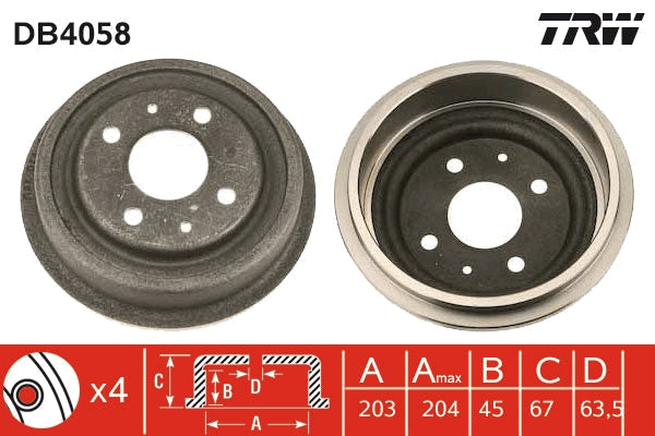 TRW MOTO DB4058 Brake Drum