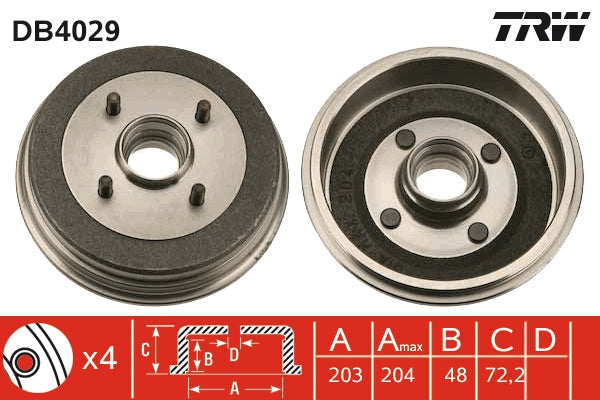 TRW MOTO DB4029 Brake Drum