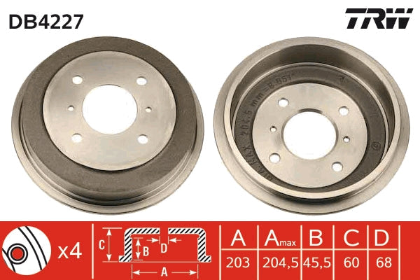 TRW MOTO DB4227 Brake Drum
