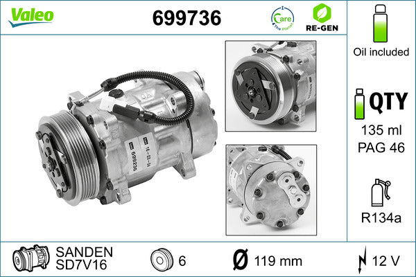 VALEO VAL699736 Air Conditioning Compressor