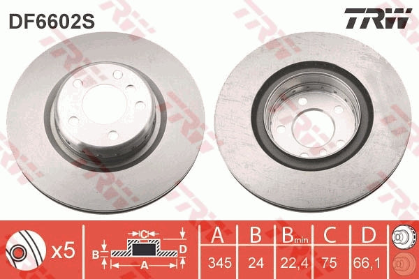 TRW MOTO DF6602S Brake Disc