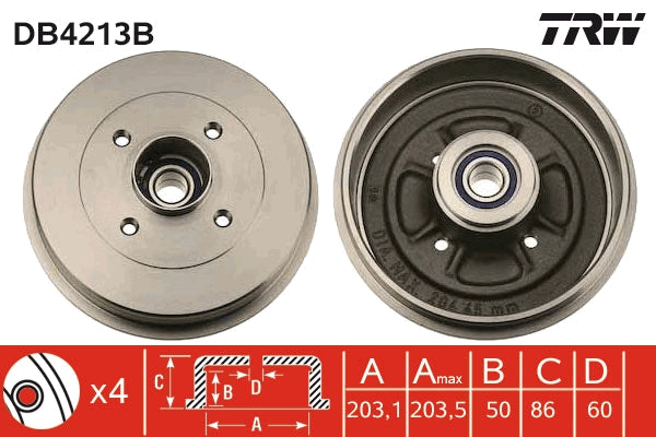 TRW MOTO DB4213B Brake Drum