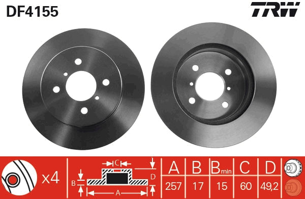 TRW MOTO DF4155 Brake Disc
