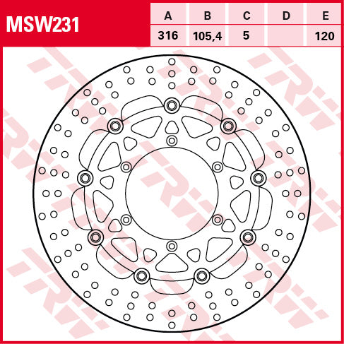 TRW MOTO MSW231 Brake Disc