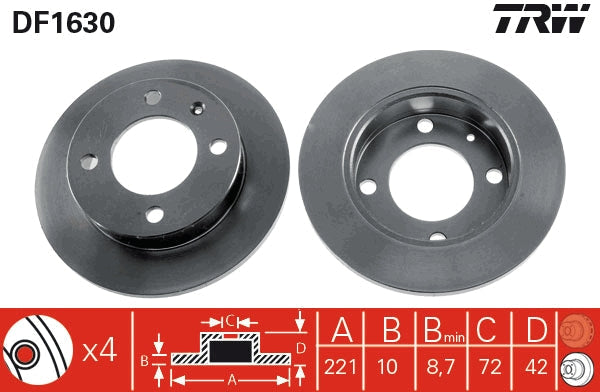 TRW MOTO DF1630 Brake Disc