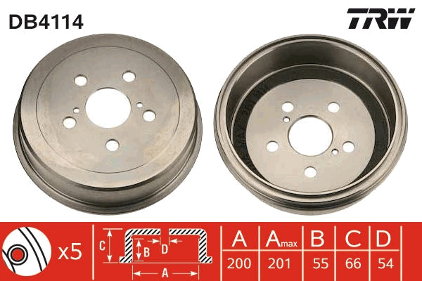 TRW MOTO DB4114 Brake Drum