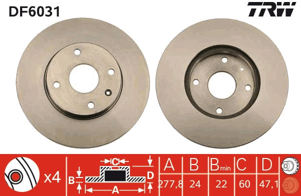 TRW MOTO DF6031 Brake Disc