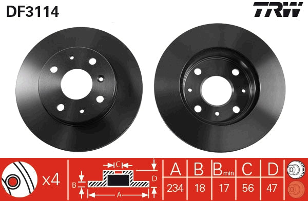 TRW MOTO DF3114 Brake Disc