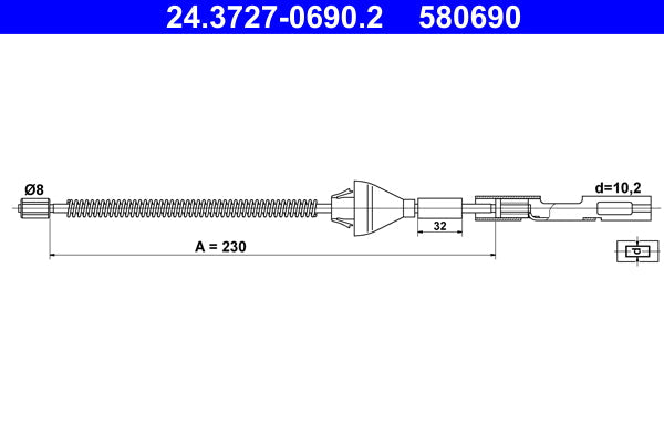 BOSCH 1987477393 Parking Brake Cable Pull